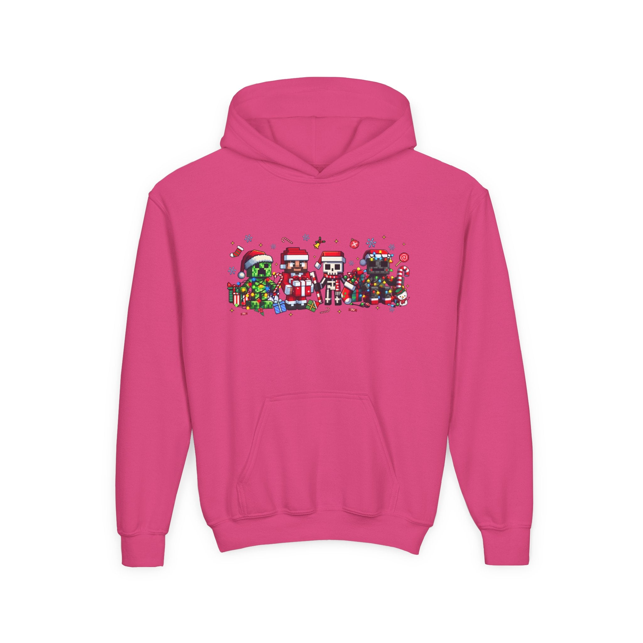 Festive Youth Hoodie with Christmas Character Design