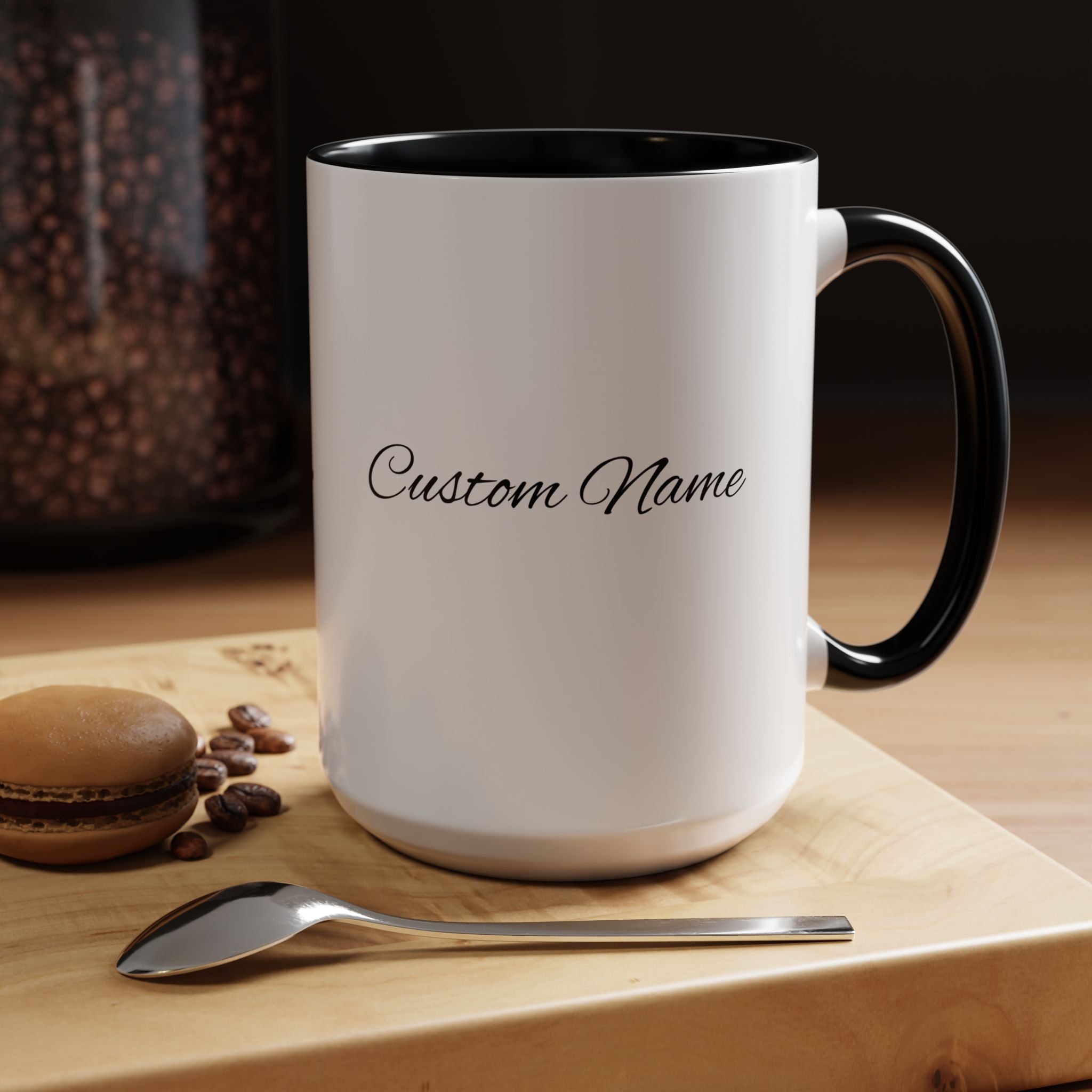 Nurse - Custom Name Accent Coffee Mug – Personalized Black-Trim Coffee Cup (15oz)