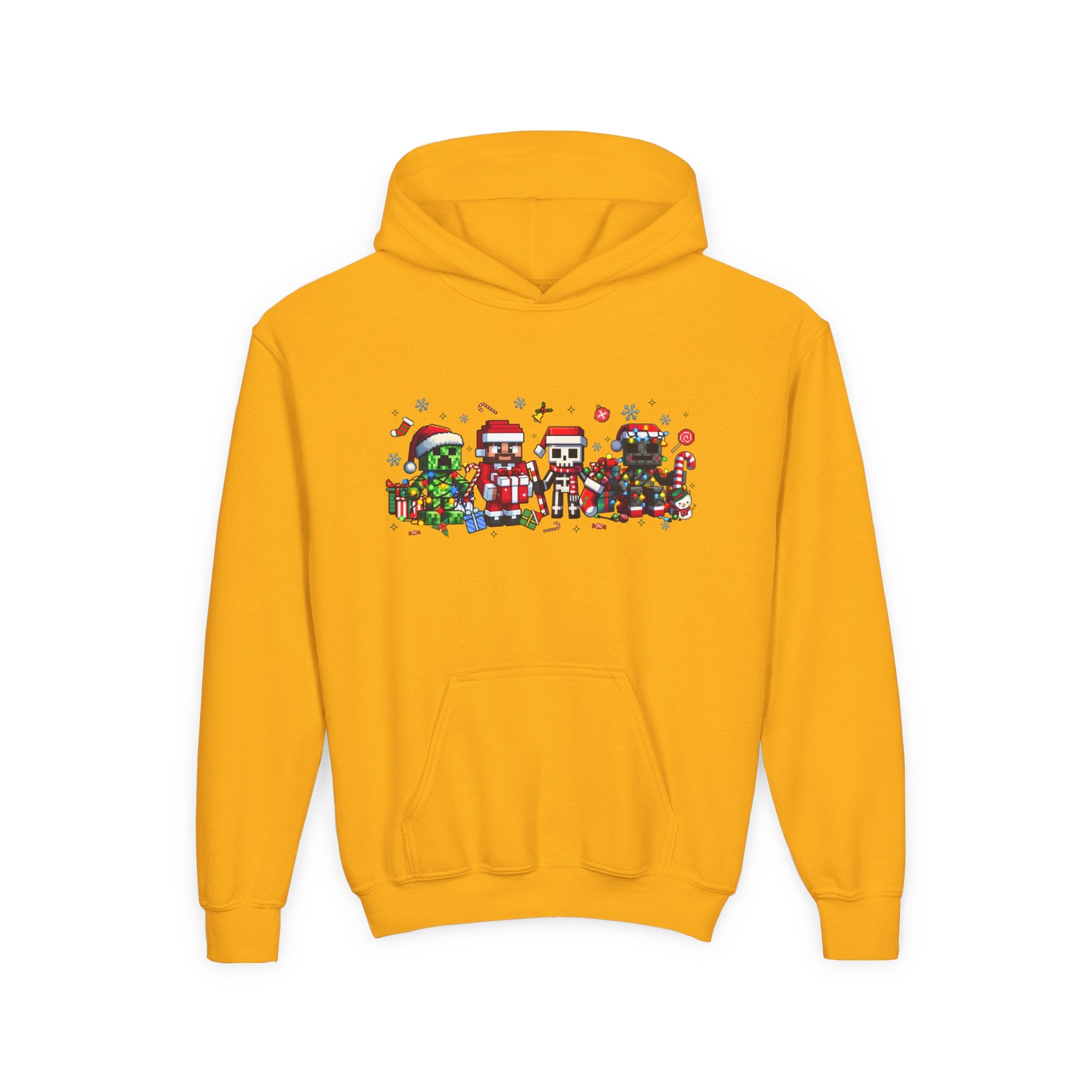 Festive Youth Hoodie with Christmas Character Design