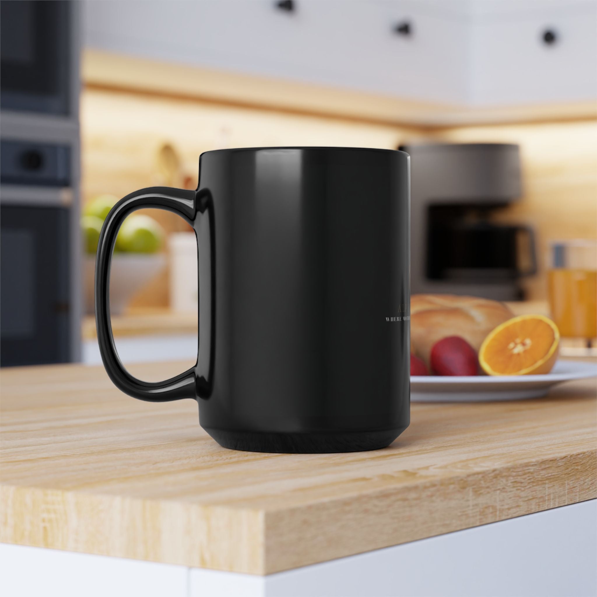 Custom Black Mug 15oz - Perfect Gift for Moms & Coffee Lovers