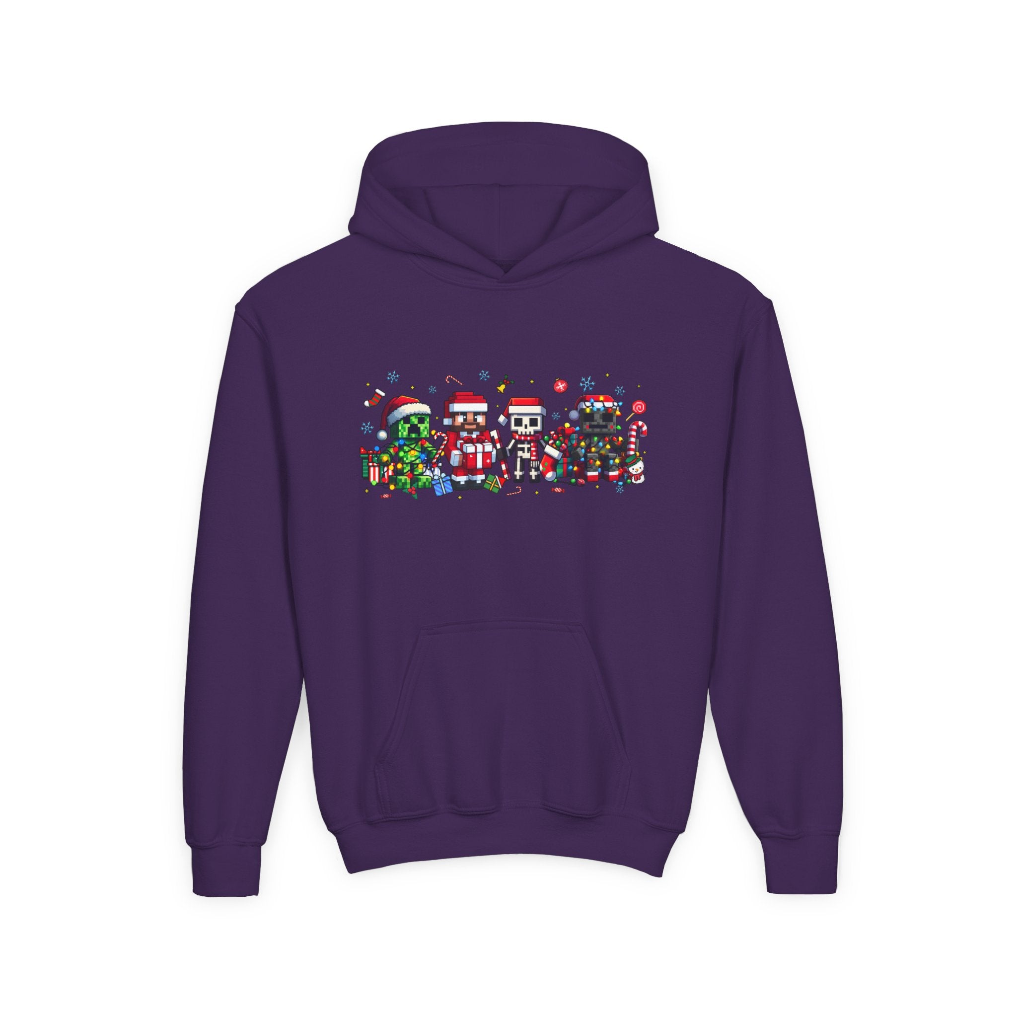 Festive Youth Hoodie with Christmas Character Design