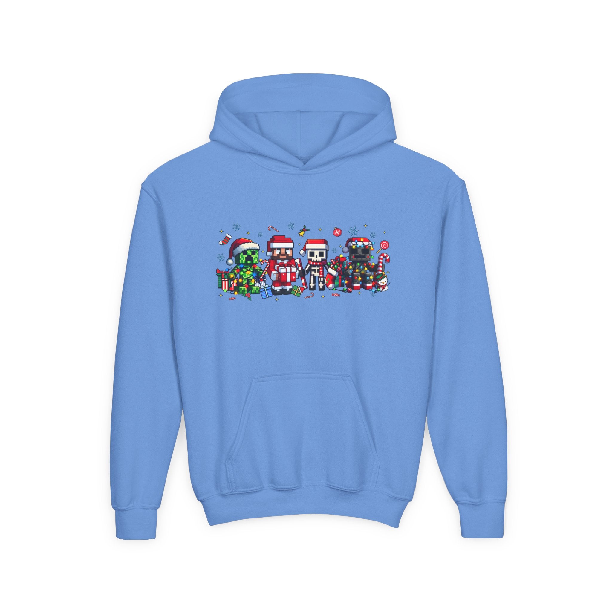 Festive Youth Hoodie with Christmas Character Design