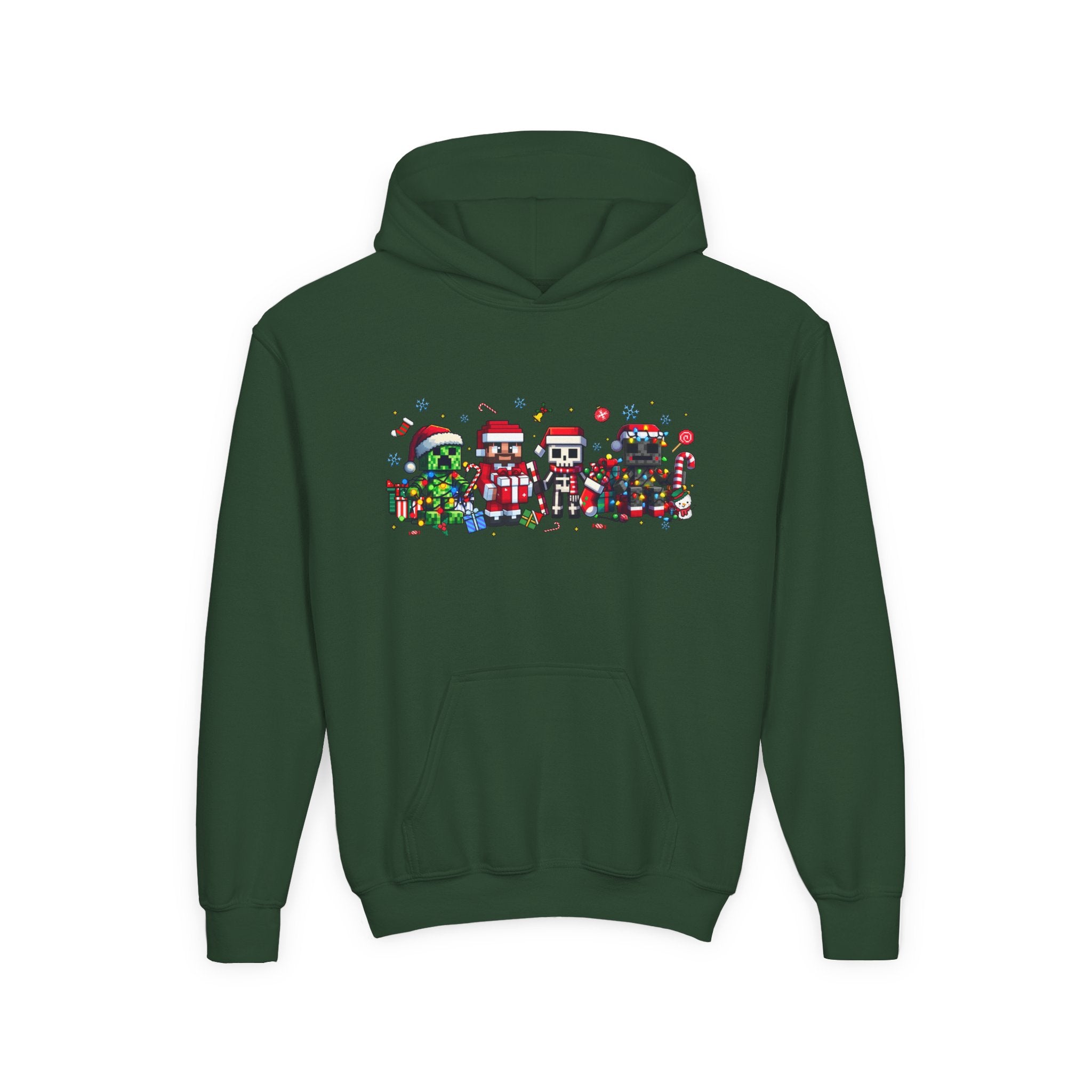 Festive Youth Hoodie with Christmas Character Design