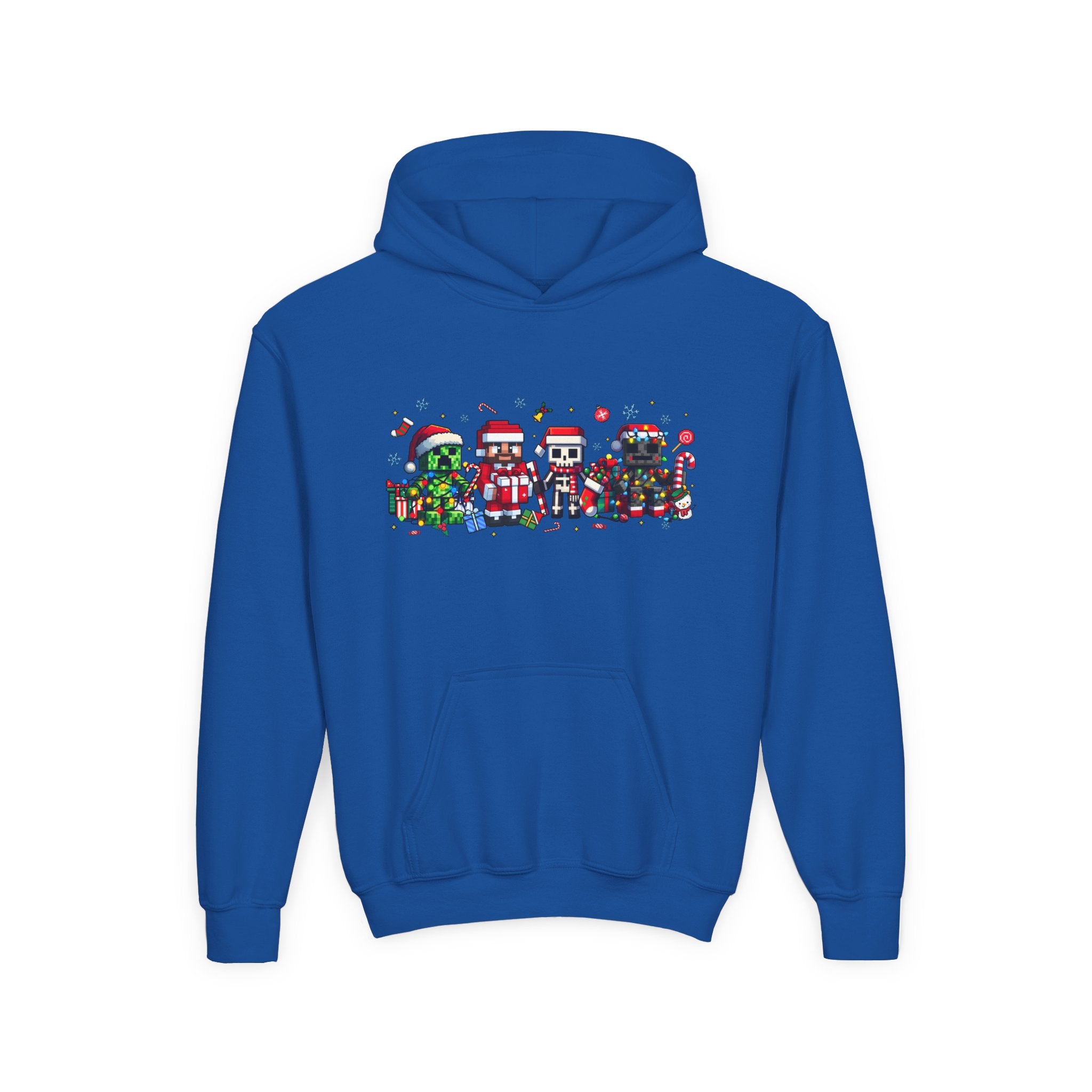 Festive Youth Hoodie with Christmas Character Design