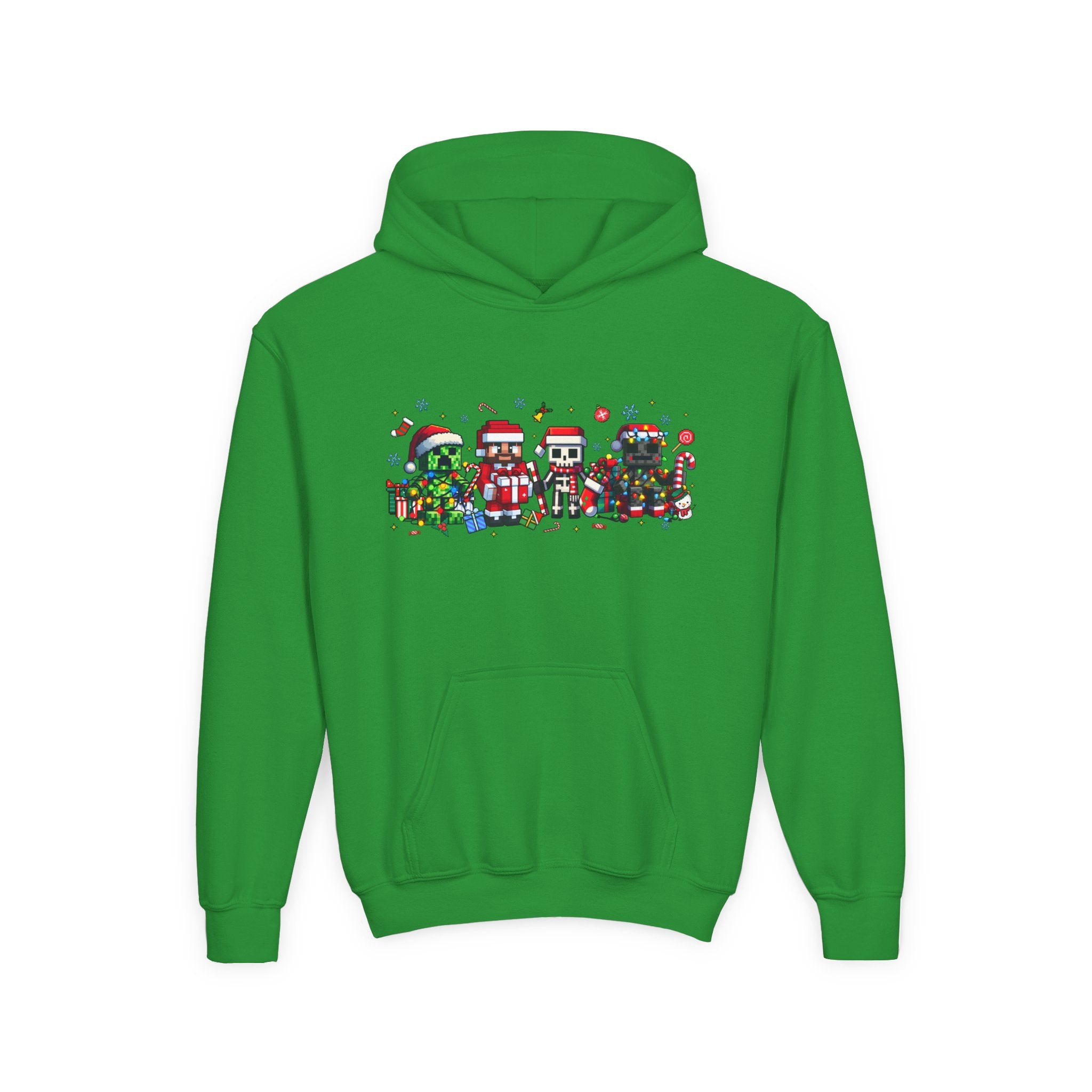 Festive Youth Hoodie with Christmas Character Design