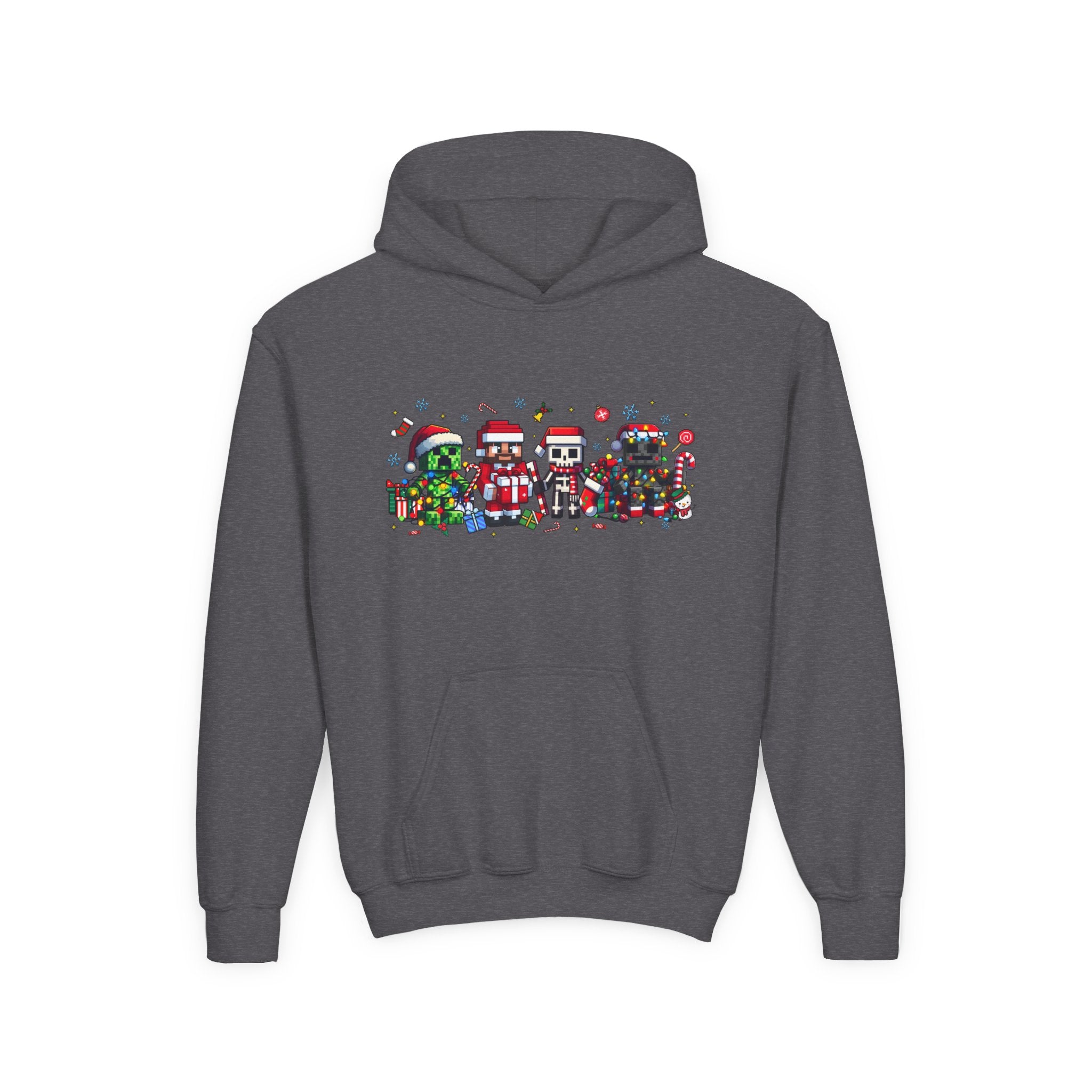 Festive Youth Hoodie with Christmas Character Design