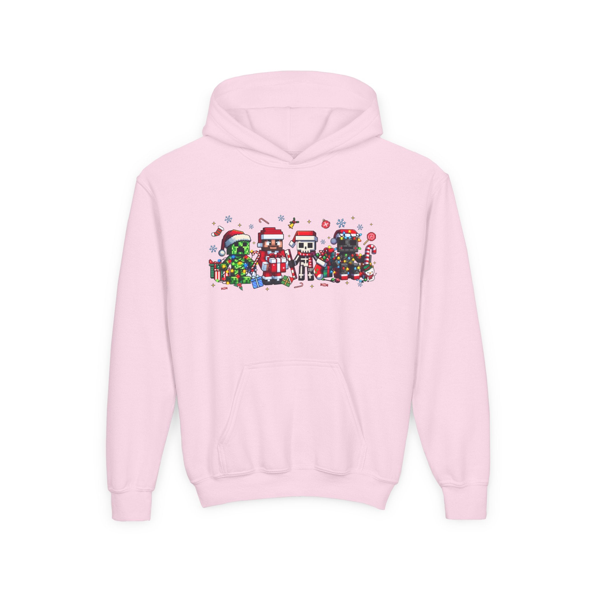 Festive Youth Hoodie with Christmas Character Design