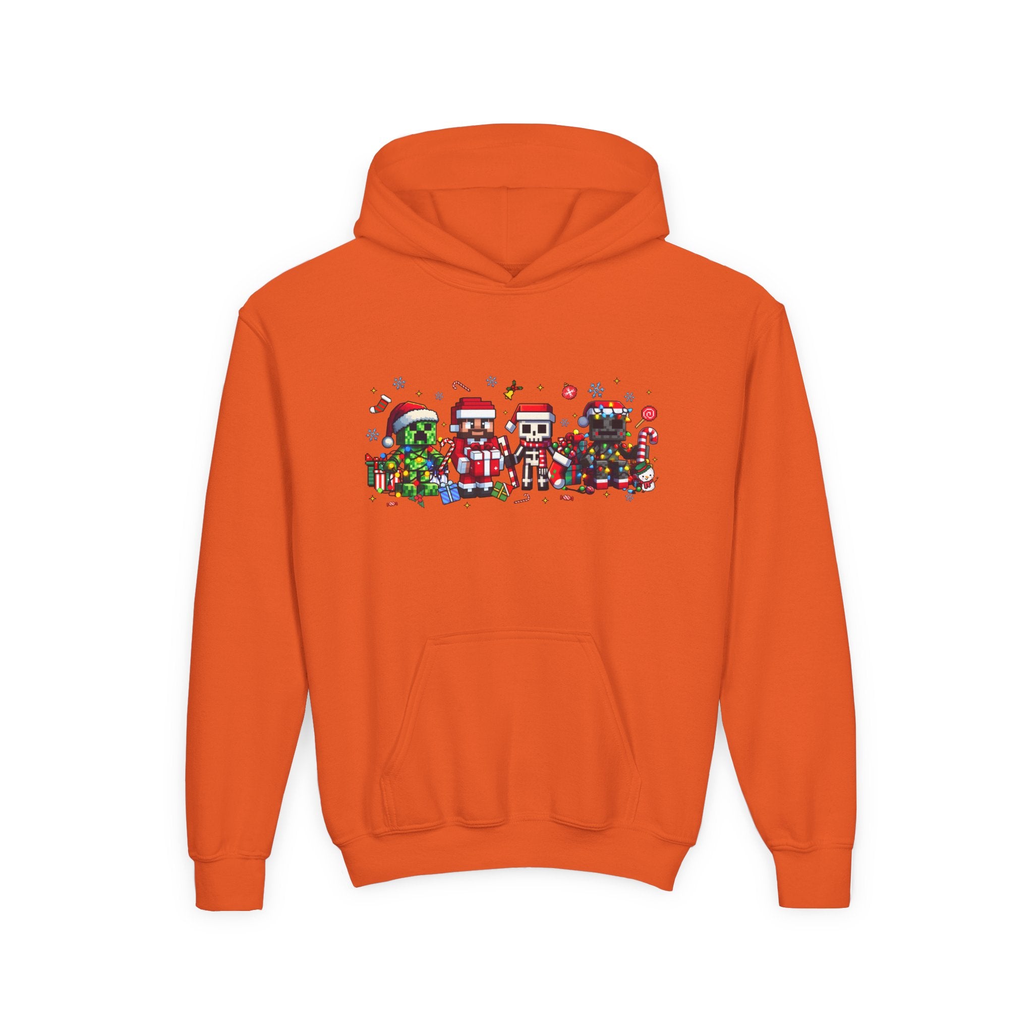 Festive Youth Hoodie with Christmas Character Design