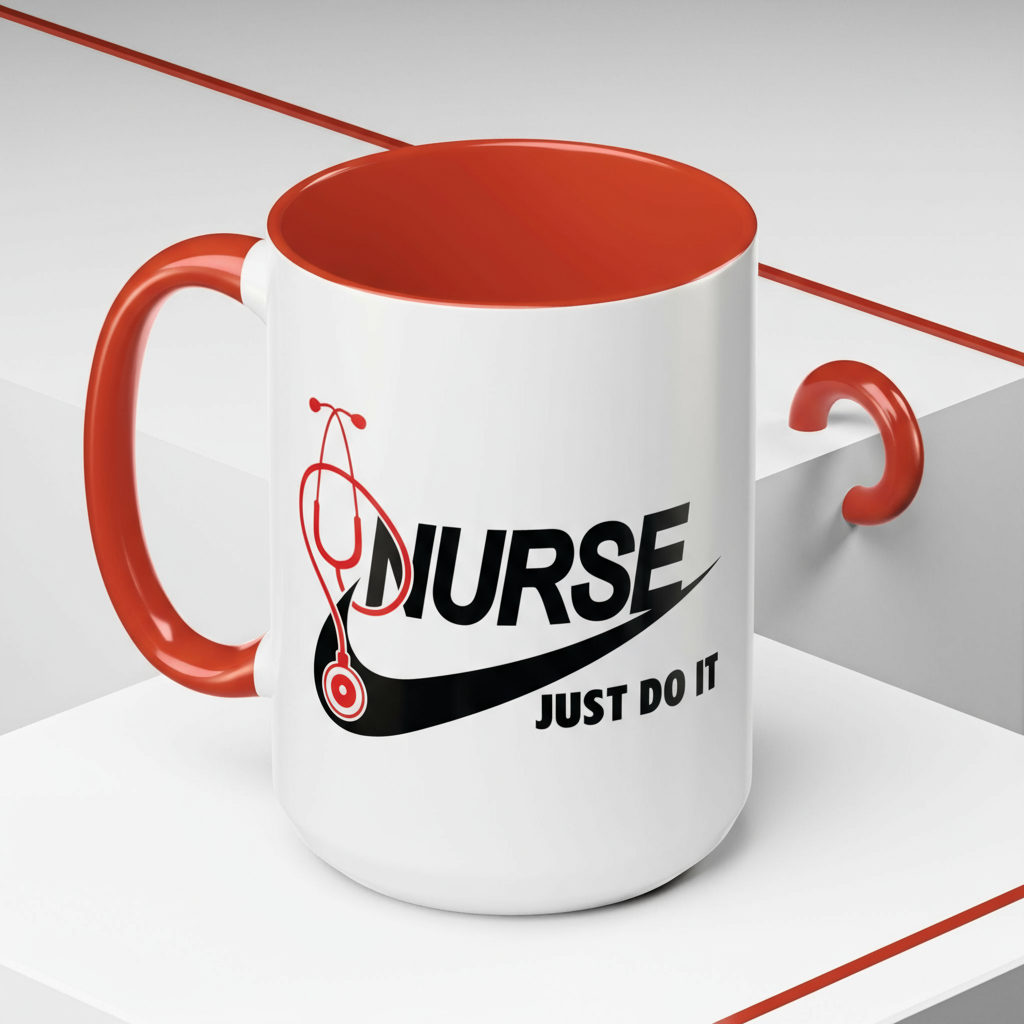 Nurse - Custom Name Accent Coffee Mug – Personalized Black-Trim Coffee Cup (15oz)